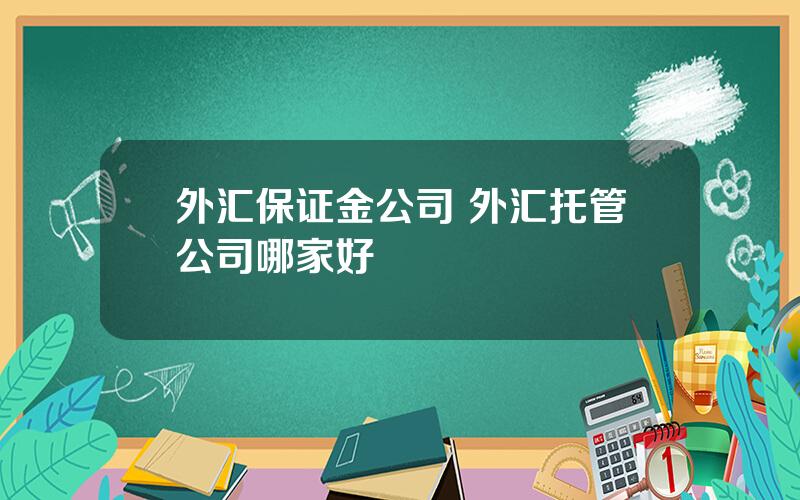 外汇保证金公司 外汇托管公司哪家好